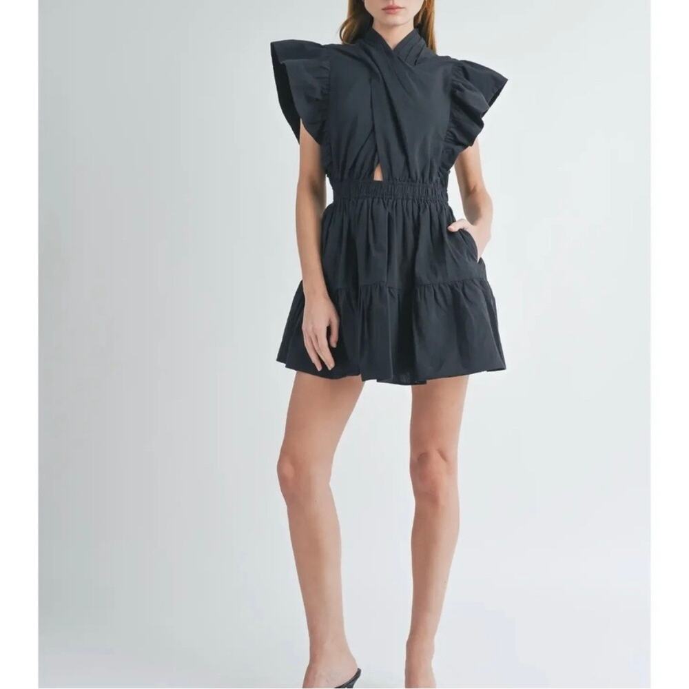Reset by Jane Hailey Rose Mini Dress Black S NEW